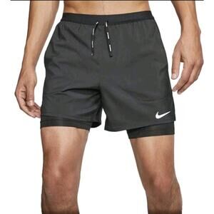 NIKE Dri-FIT 5'' 2-in-1 Running Sz M Shorts CJ5467-010 Men’s Black C21-45